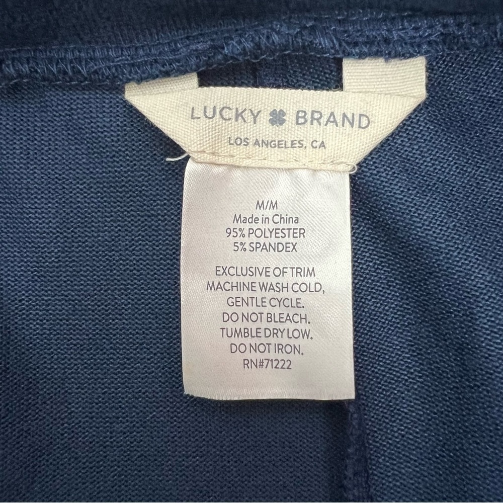 Lucky Brand Women’s 2-Pc Pajamas Sz Medium Blue Multi Color Graphic Stretch - Picture 10 of 12